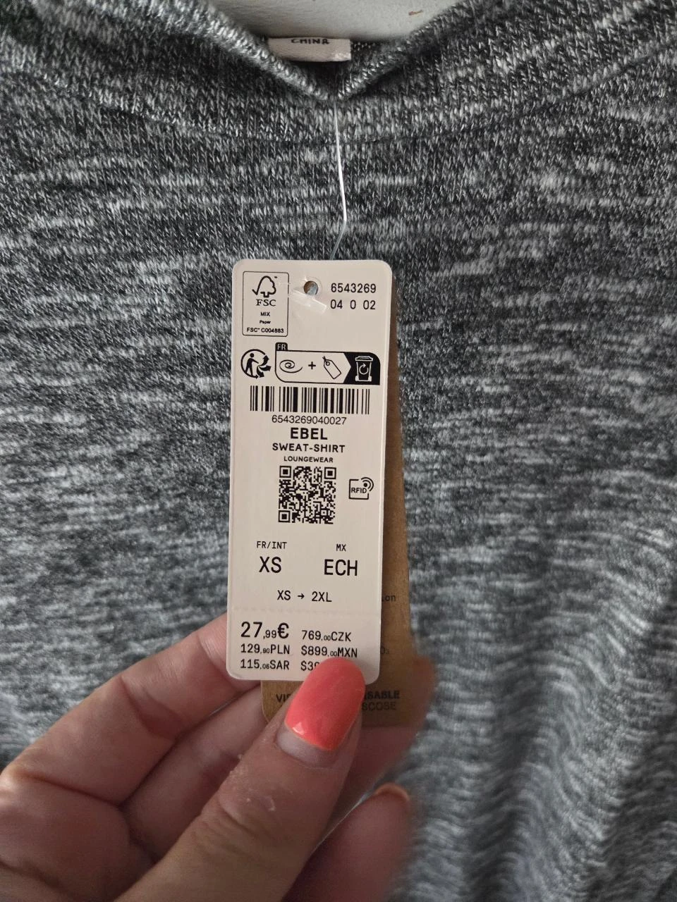 Camisón de pijama ETAM gris jaspeado muy suave • Talla XS • Nuevo – photo 4